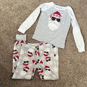PJ Place Santa Pajama Set - Gray and Red